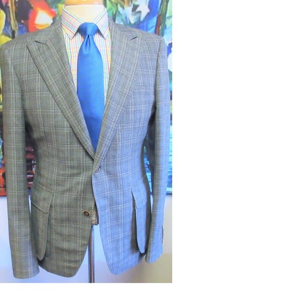 38 S- SAMUELSOHN 100% WOOL GRAY, TAUPE & DARK - Picture 3 of 7